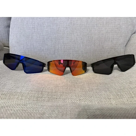 3 Pk Mens Wrap Around Sport Sunglasses Polarized Driving Fishing Running NEW - Picture 1 of 4